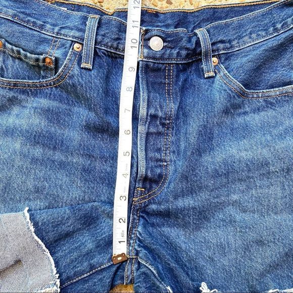 Levi's 501 Button Fly High Rise Cut Off Jean Shorts Size W 29 - Picture 5 of 9